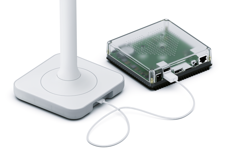 with the USB cable and a Home Assistant Green